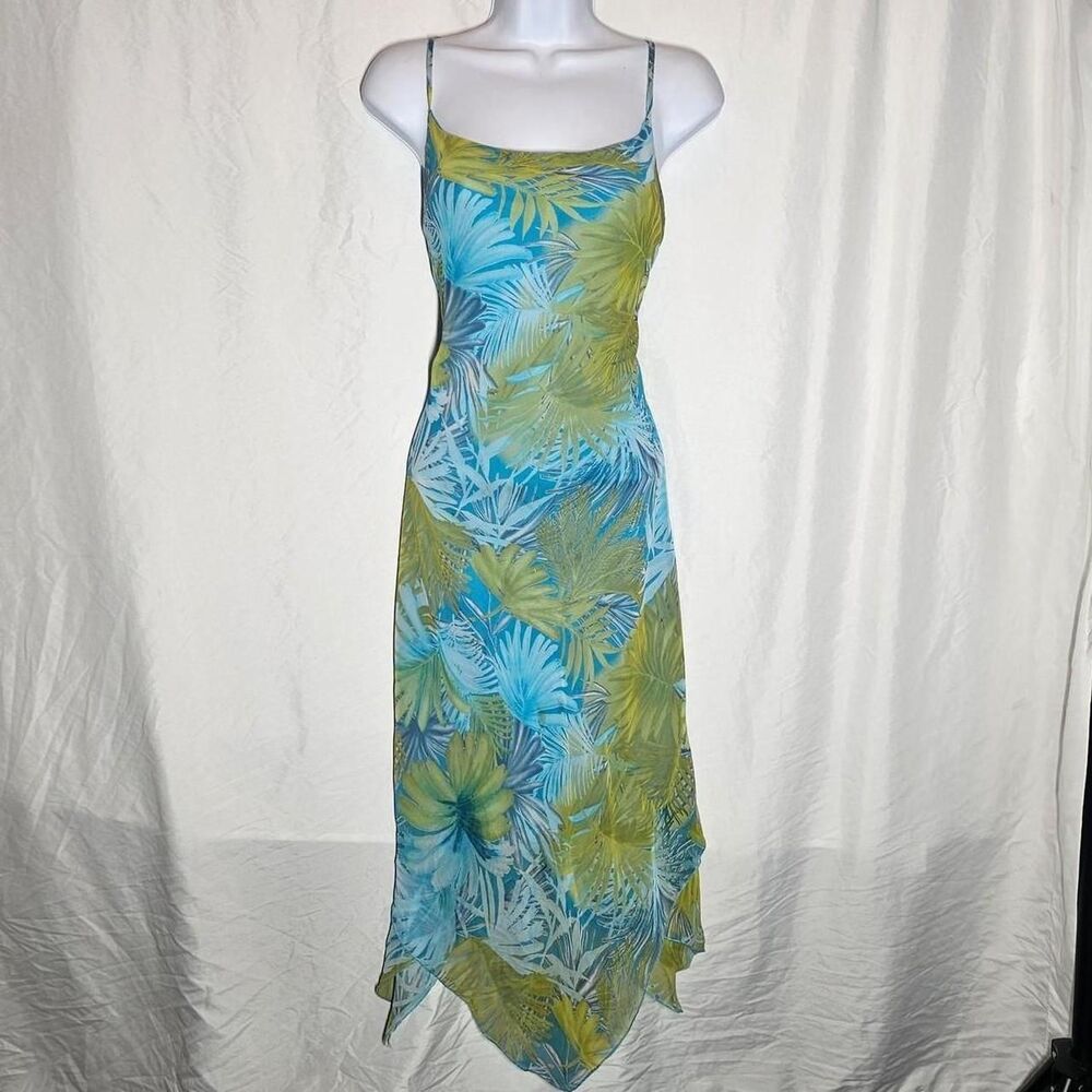 alyn paige blue green floral print whimsigoth fairy midi dress